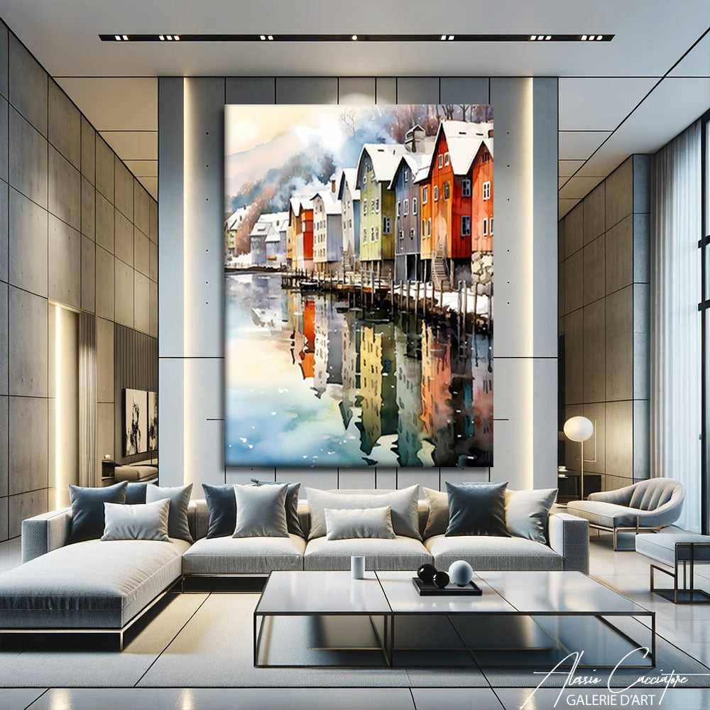 Tableau Peinture Paysage de Neige