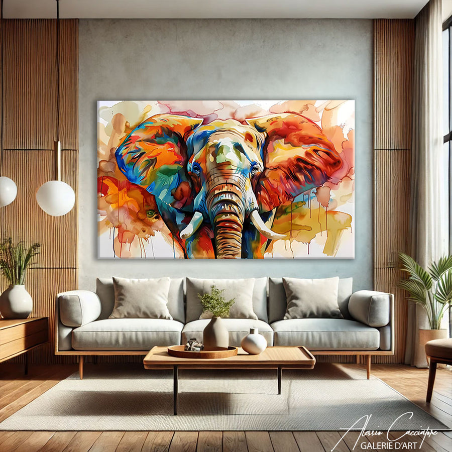 TABLEAU ÉLÉPHANT MODERNE – mise en situation