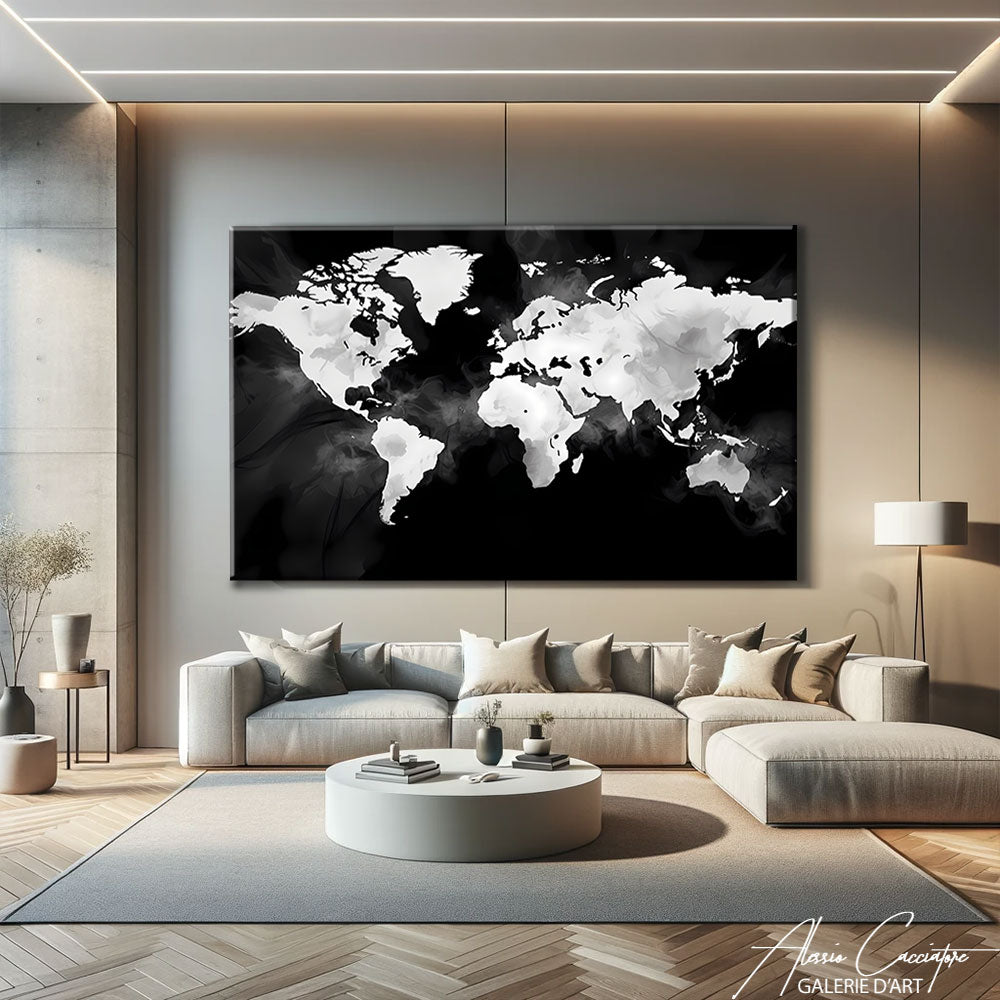 Carte du Monde Tableau Noir