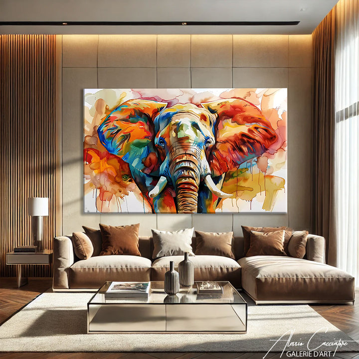 tableau deco elephant