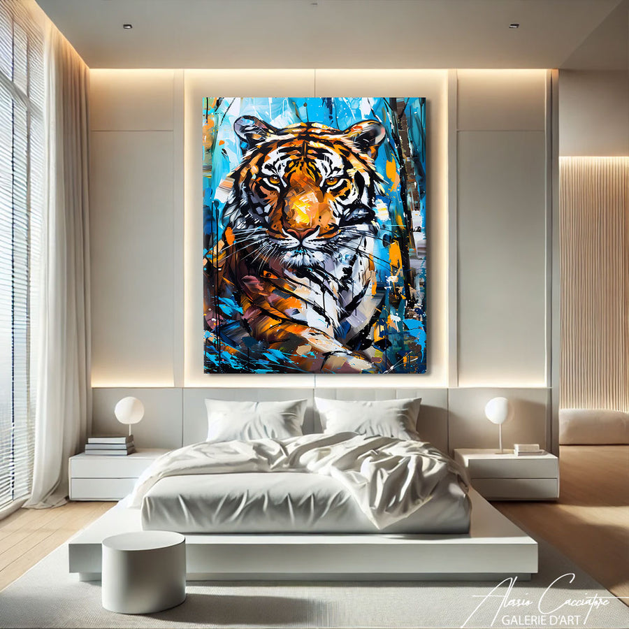 Tableau Toile Tigre – mise en situation