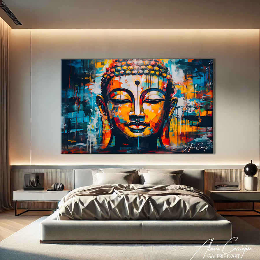 tableau bouddha contemporain – mise en situation