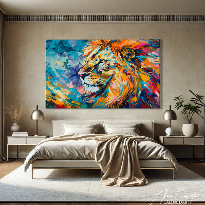 Peinture Lion Abstrait
