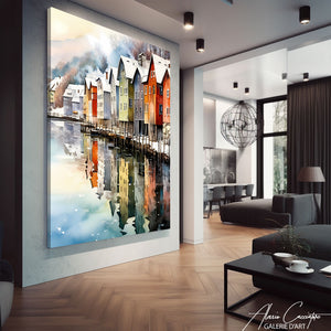 Tableau Peinture Paysage de Neige