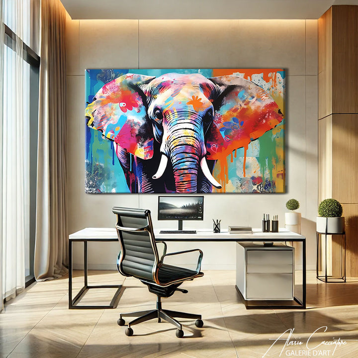 tableau elephant pop art