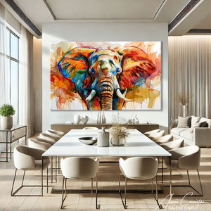 tableau elephant coloré
