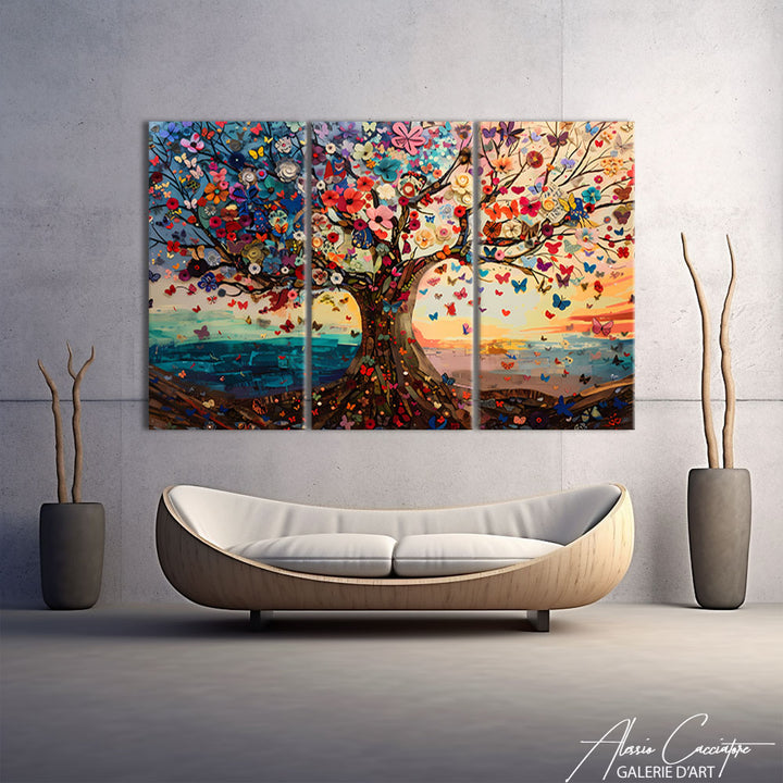 Tableau Triptyque Arbre de Vie