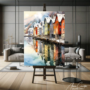 tableau chalet de montagne