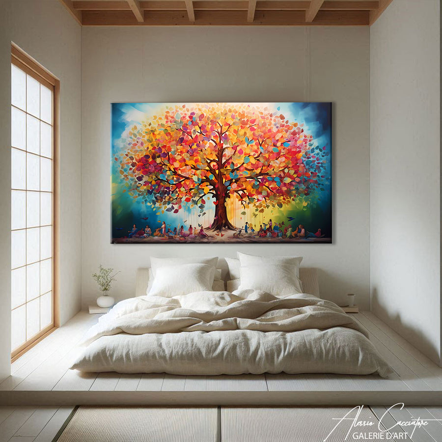 Tableau Arbre de vie coloré – mise en situation
