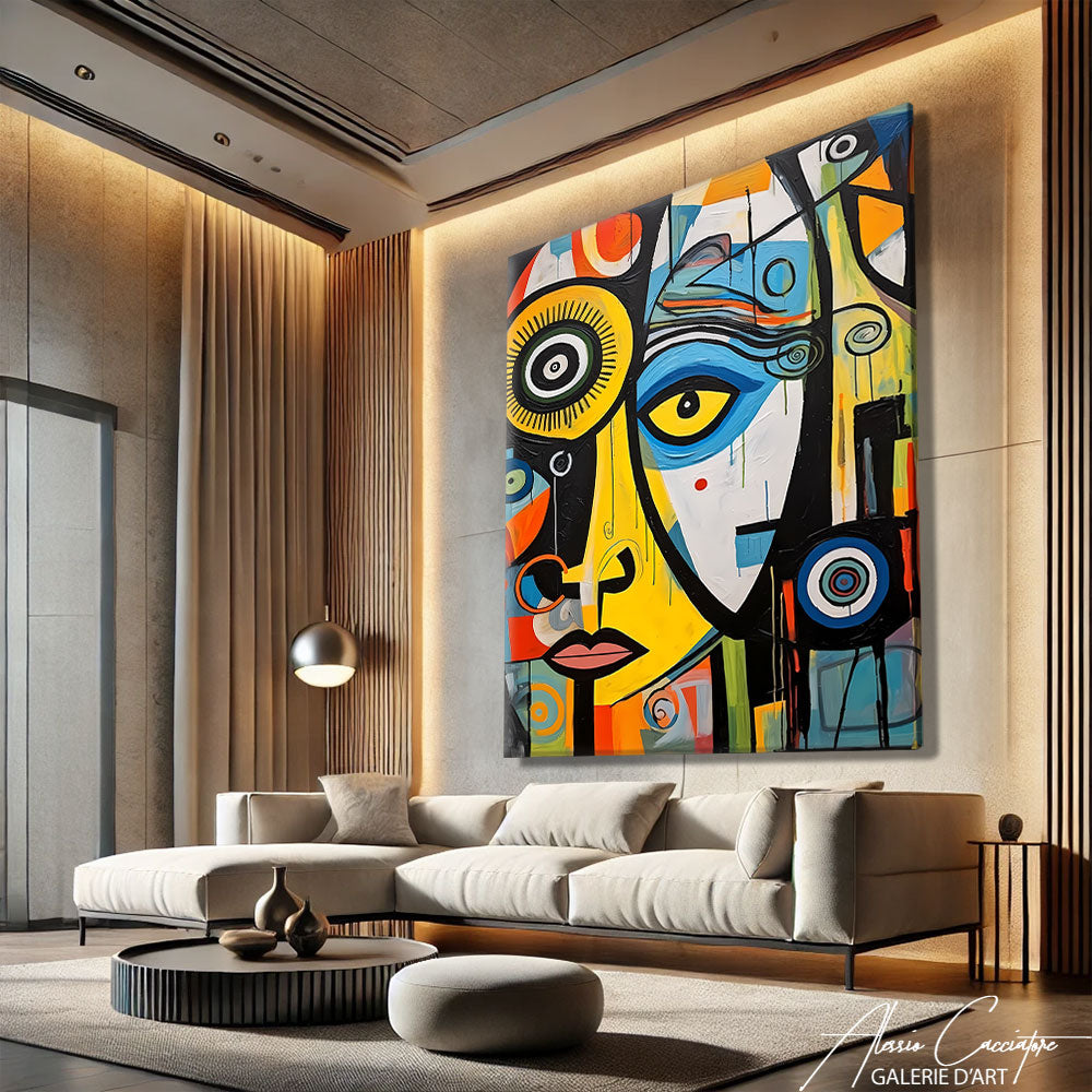 tableau visage abstrait