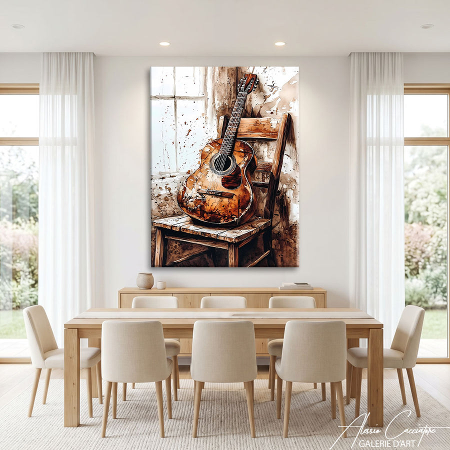 Affiche Guitare Abstraite – mise en situation