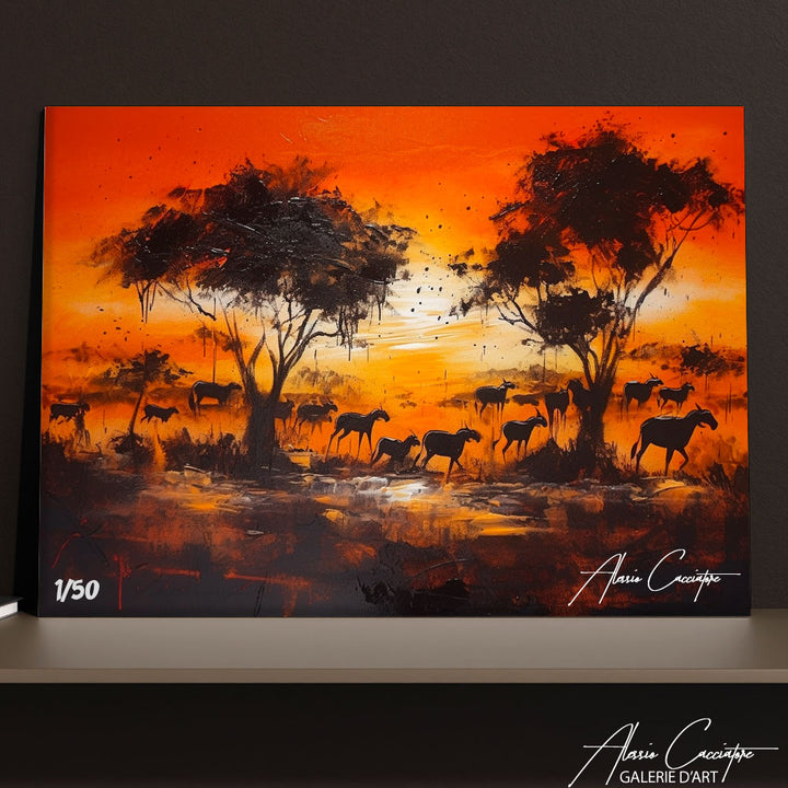 tableau de peinture paysage africain