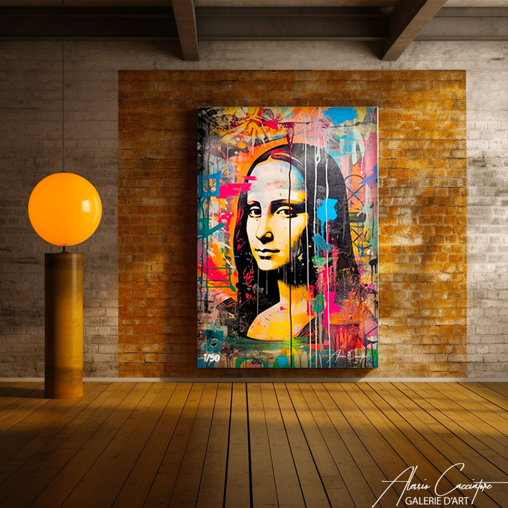 Impression Sur Toile Mona Lisa - Multicolore - 35 X 45,5 Cm - Déco Murale