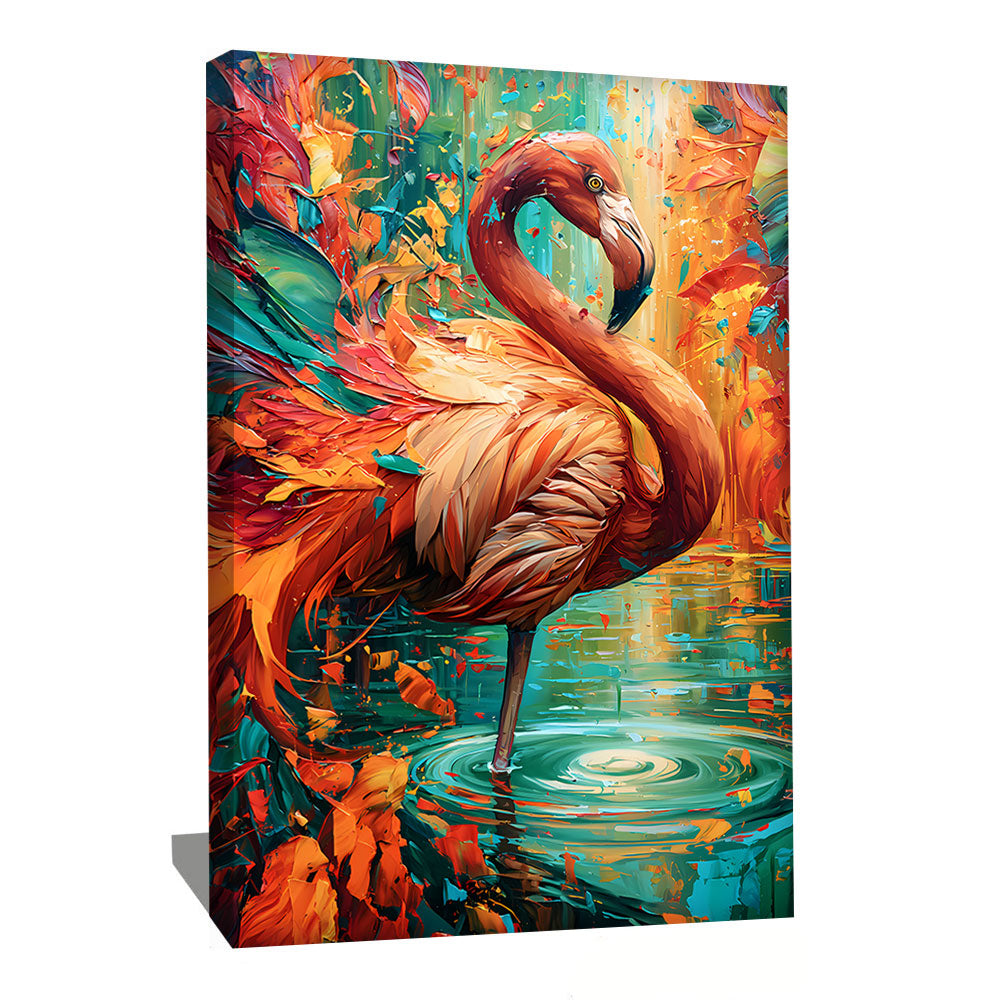 Tableau Peinture Flamant Rose