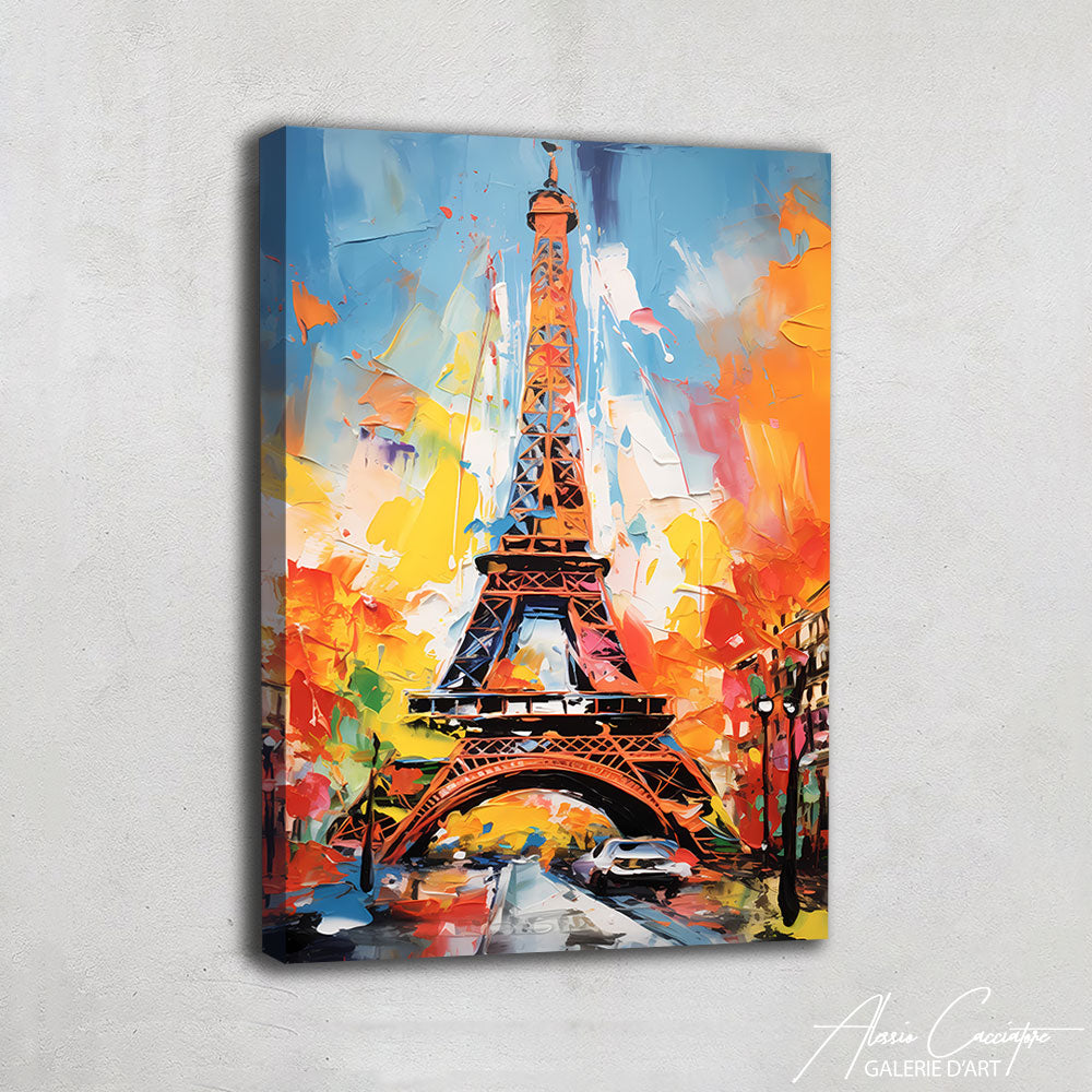 Tableau Peinture Tour Eiffel