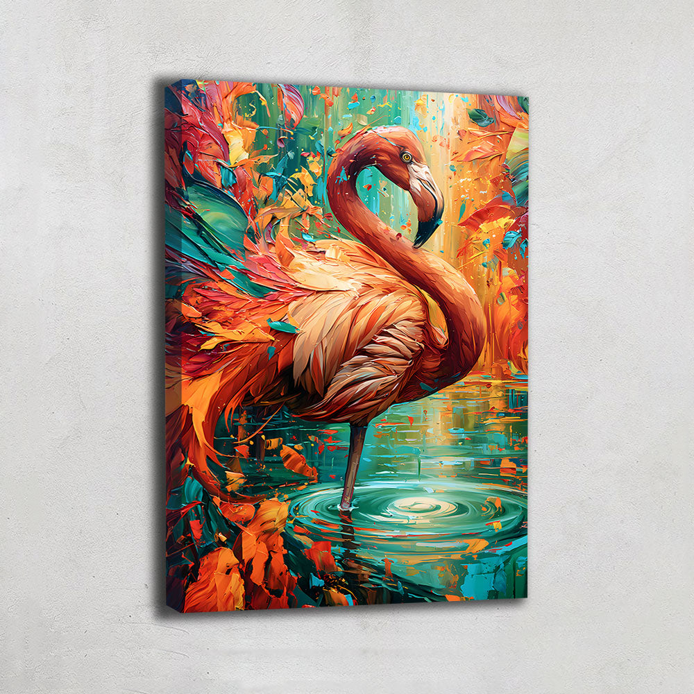 Tableau Peinture Flamant Rose