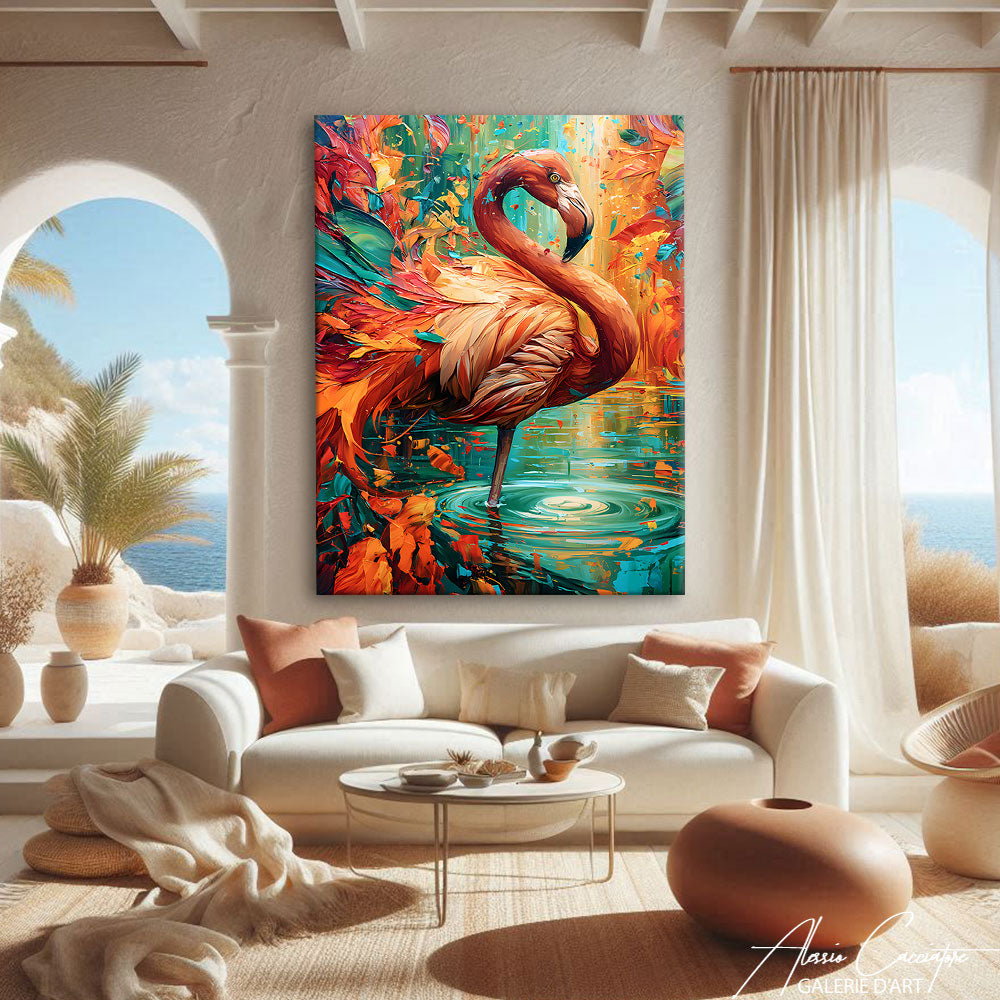 Peinture Peinture Flamant Rose