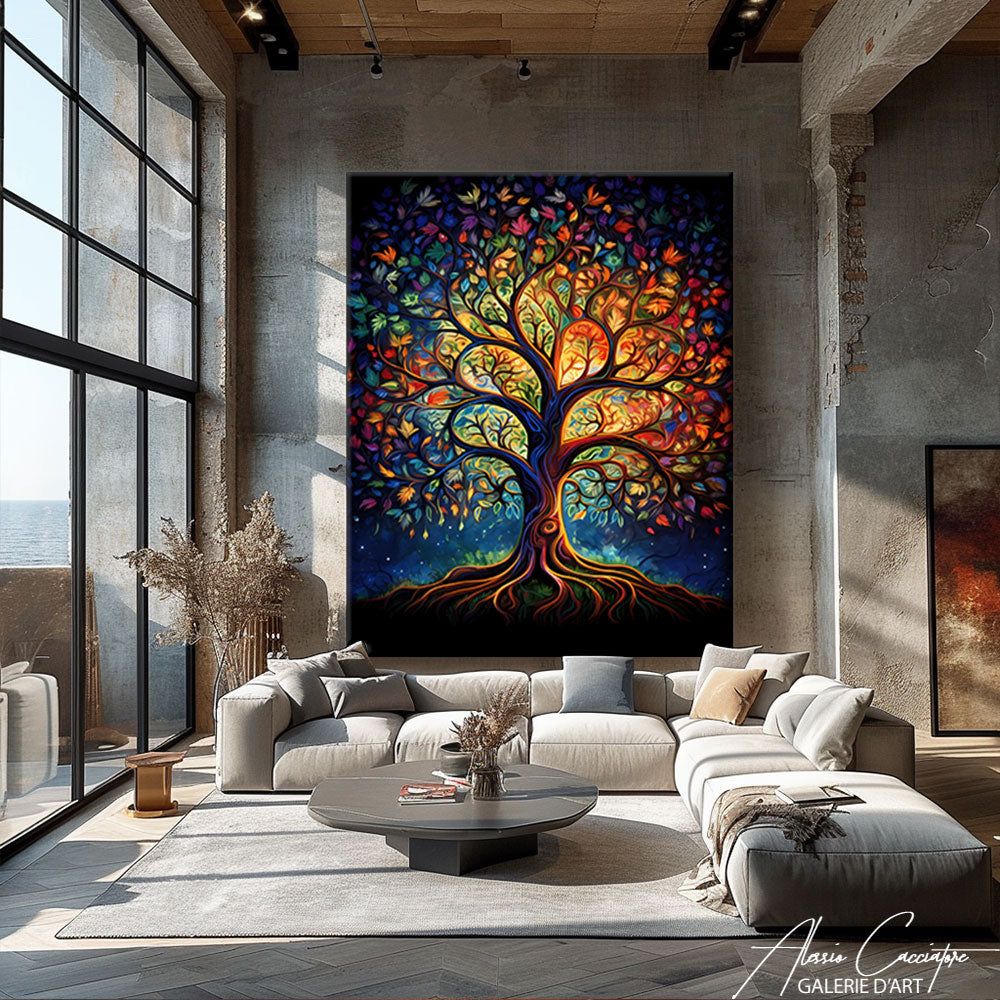 tableau arbre de vie noir