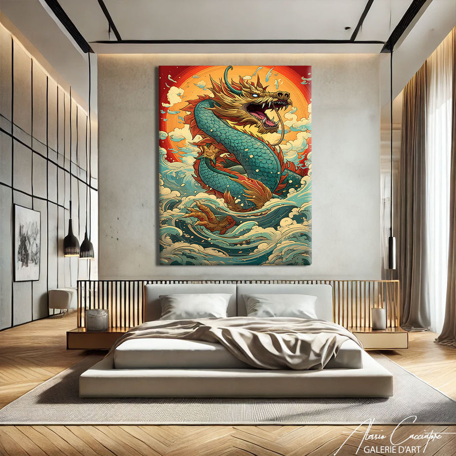 Peinture Dragon Asiatique – mise en situation