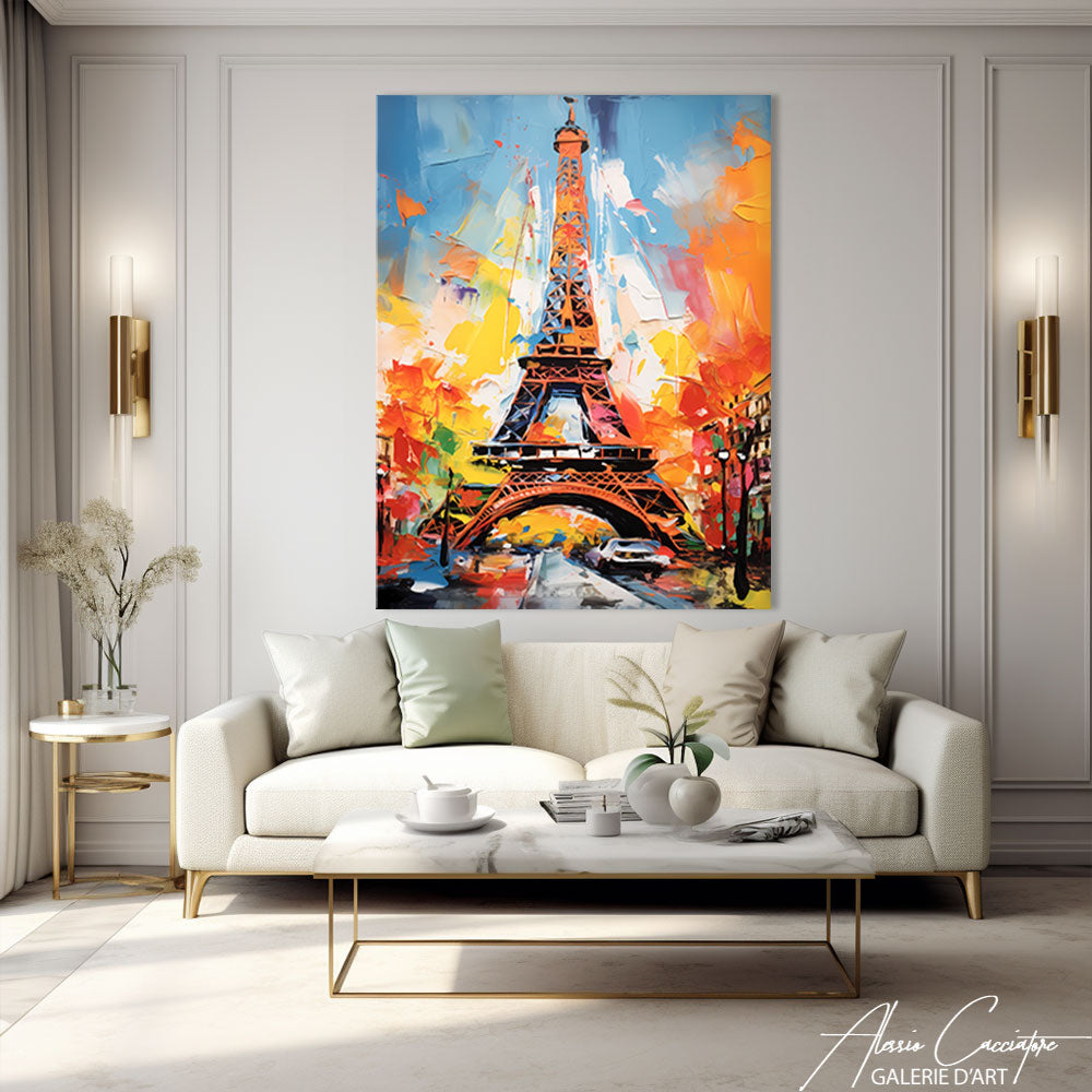 Tableau Peinture Tour Eiffel