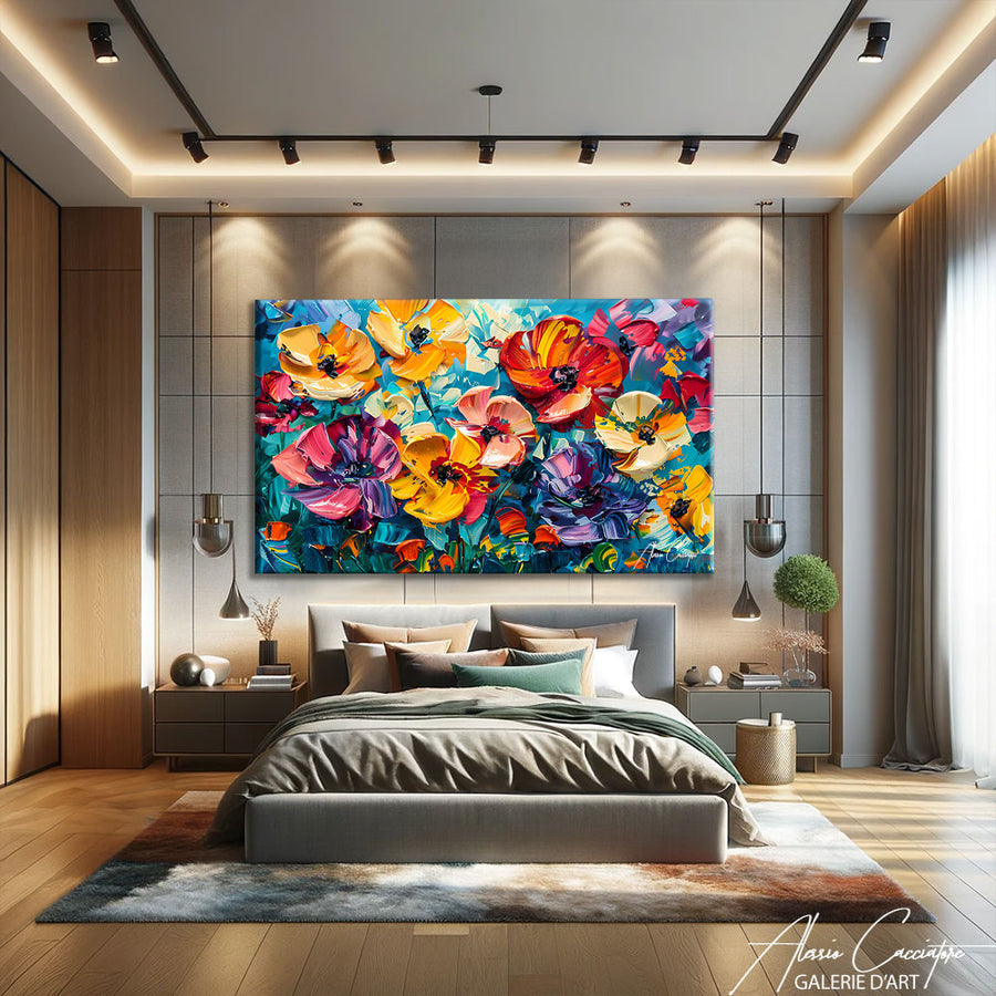 Tableau Art Abstrait Coloré – mise en situation
