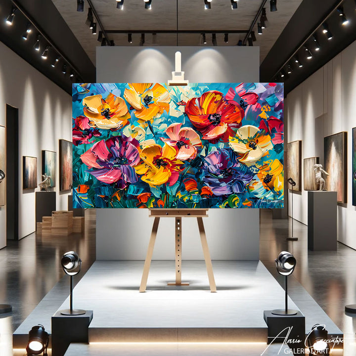 tableau fleurs colorés