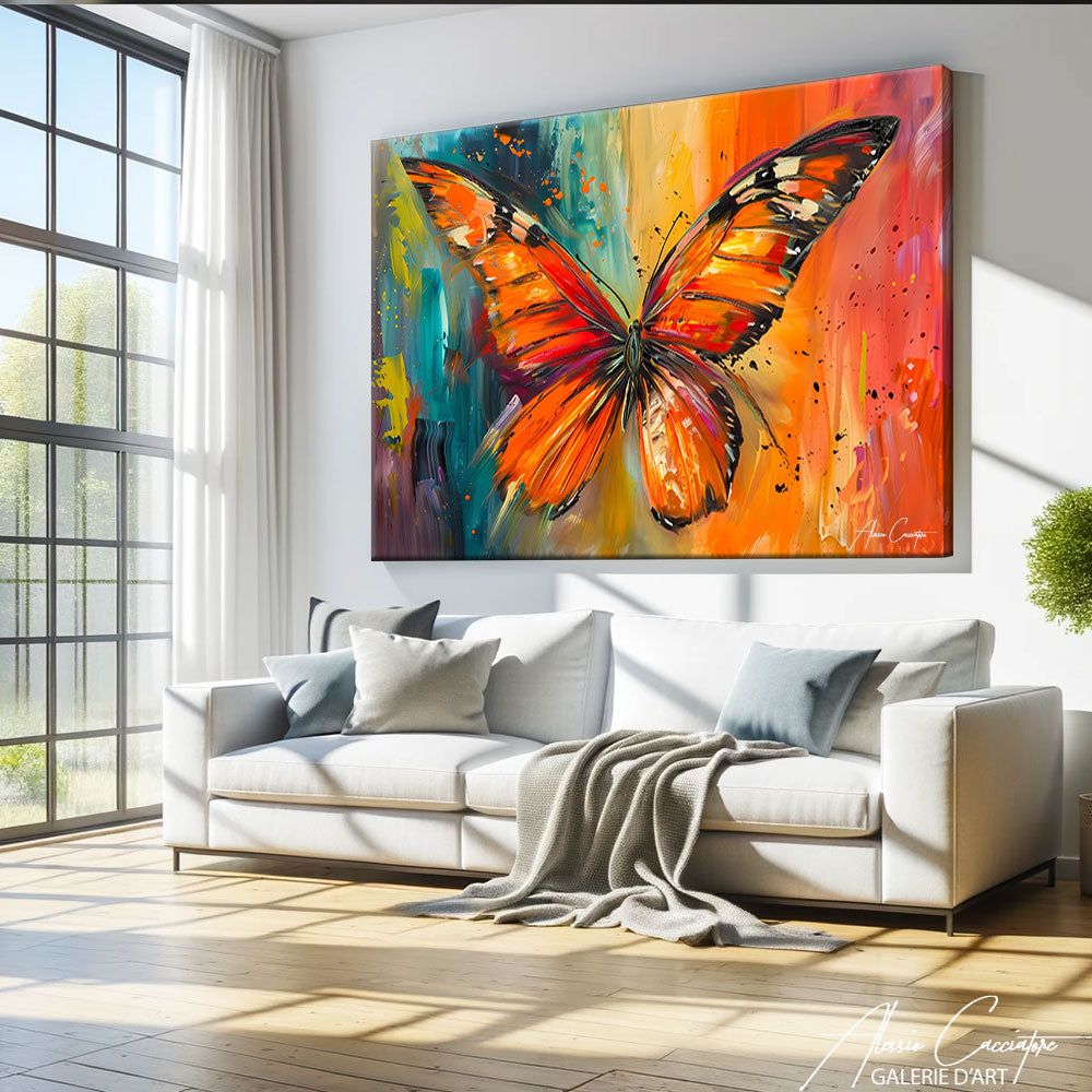 tableau papillon coloré