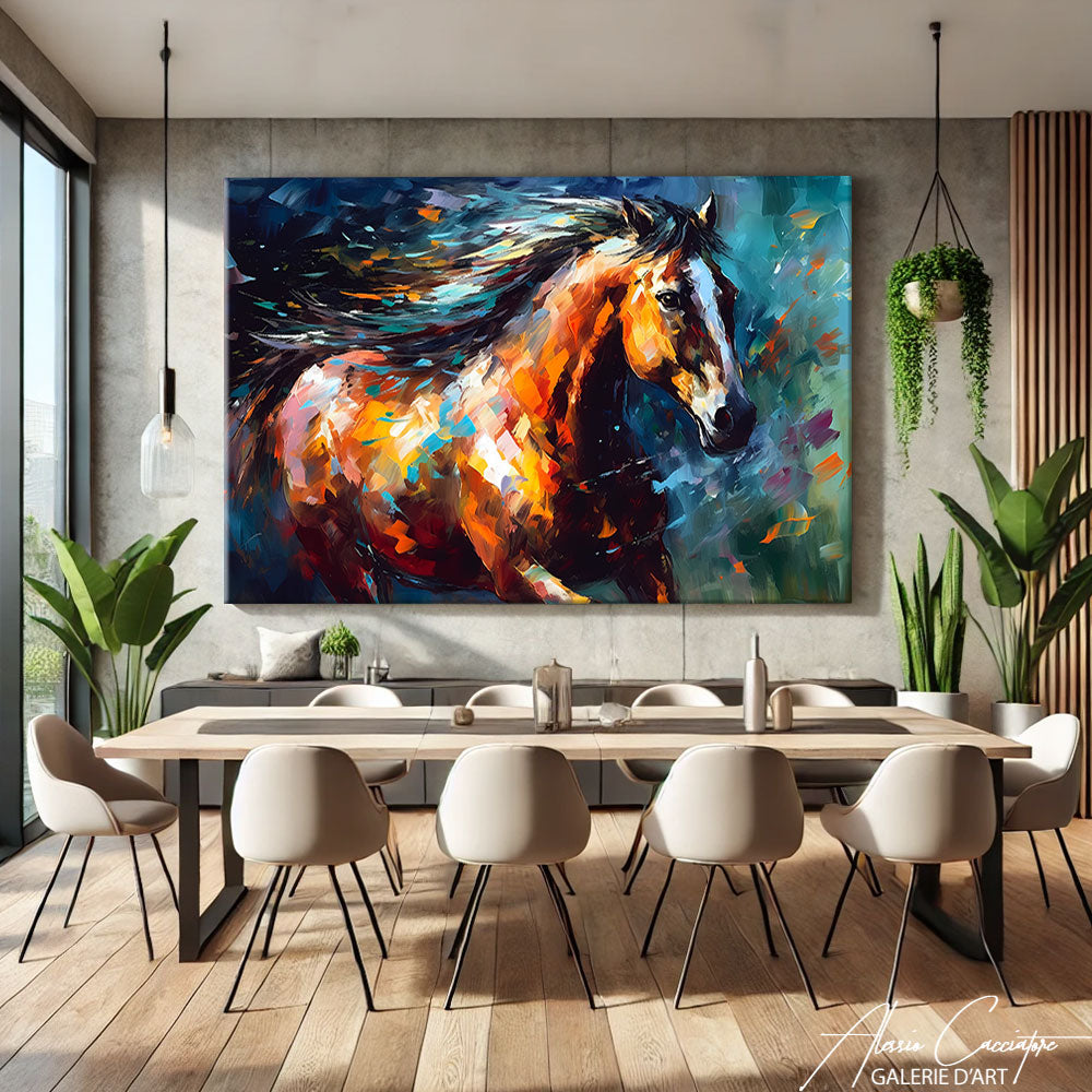 tableau cheval abstrait
