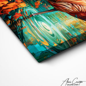 Art Mural Peinture Flamant Rose