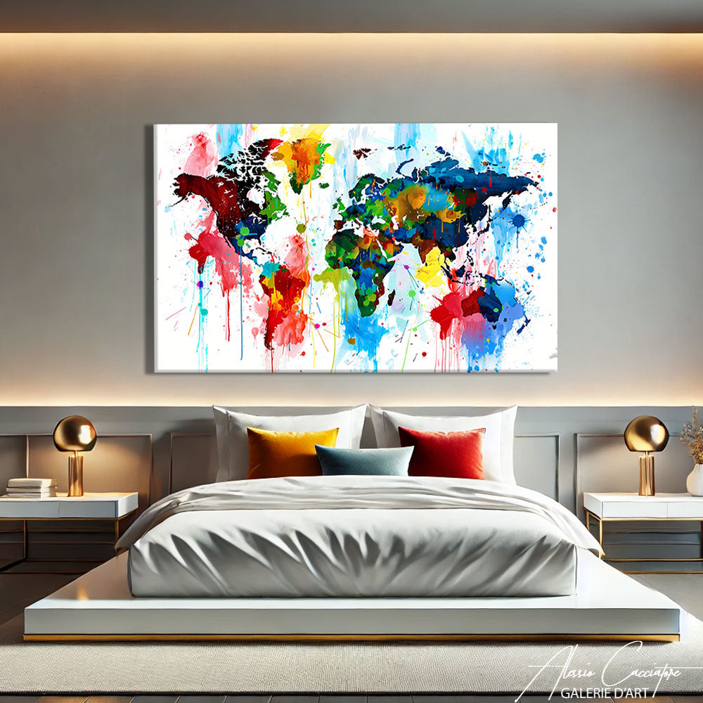 TABLEAU CARTE DU MONDE MODERNE
