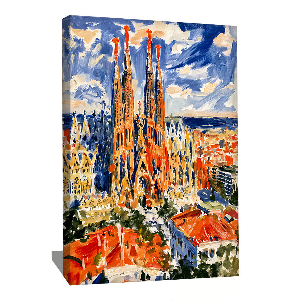 Tableau Peinture Sagrada Familia
