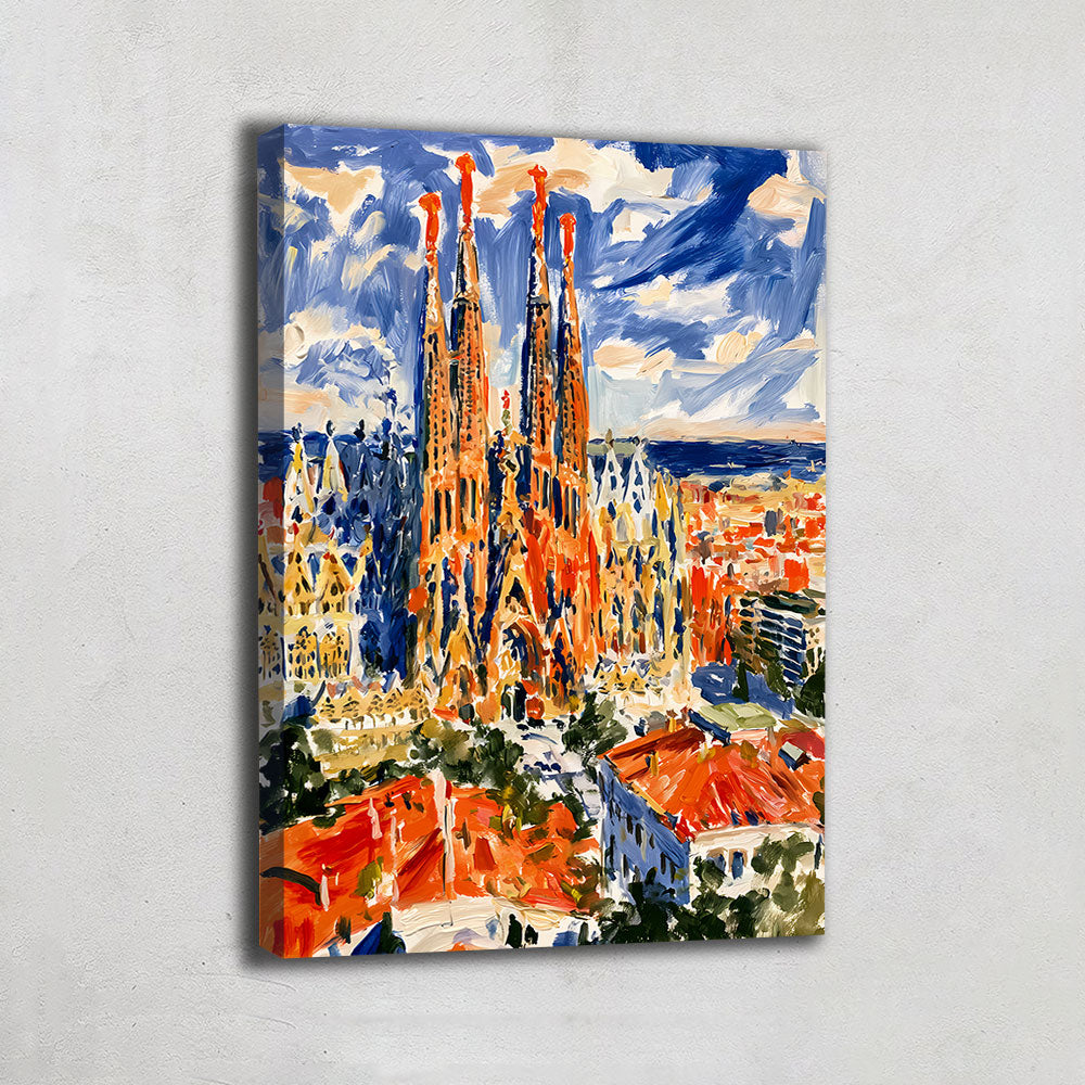 Tableau Peinture Sagrada Familia