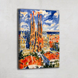 Tableau Peinture Sagrada Familia