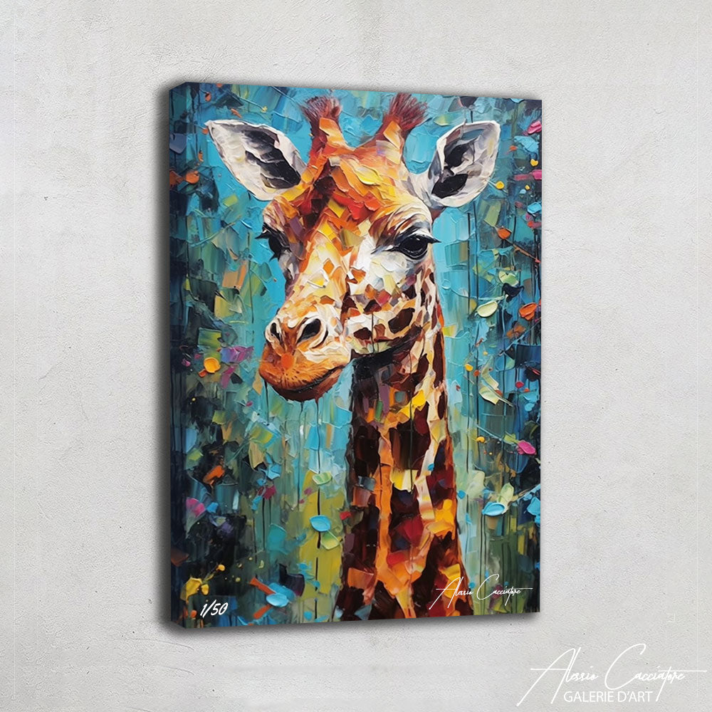 peinture tete de girafe