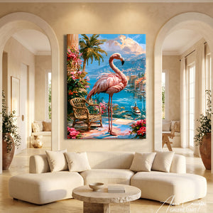 Peinture Flamant Rose