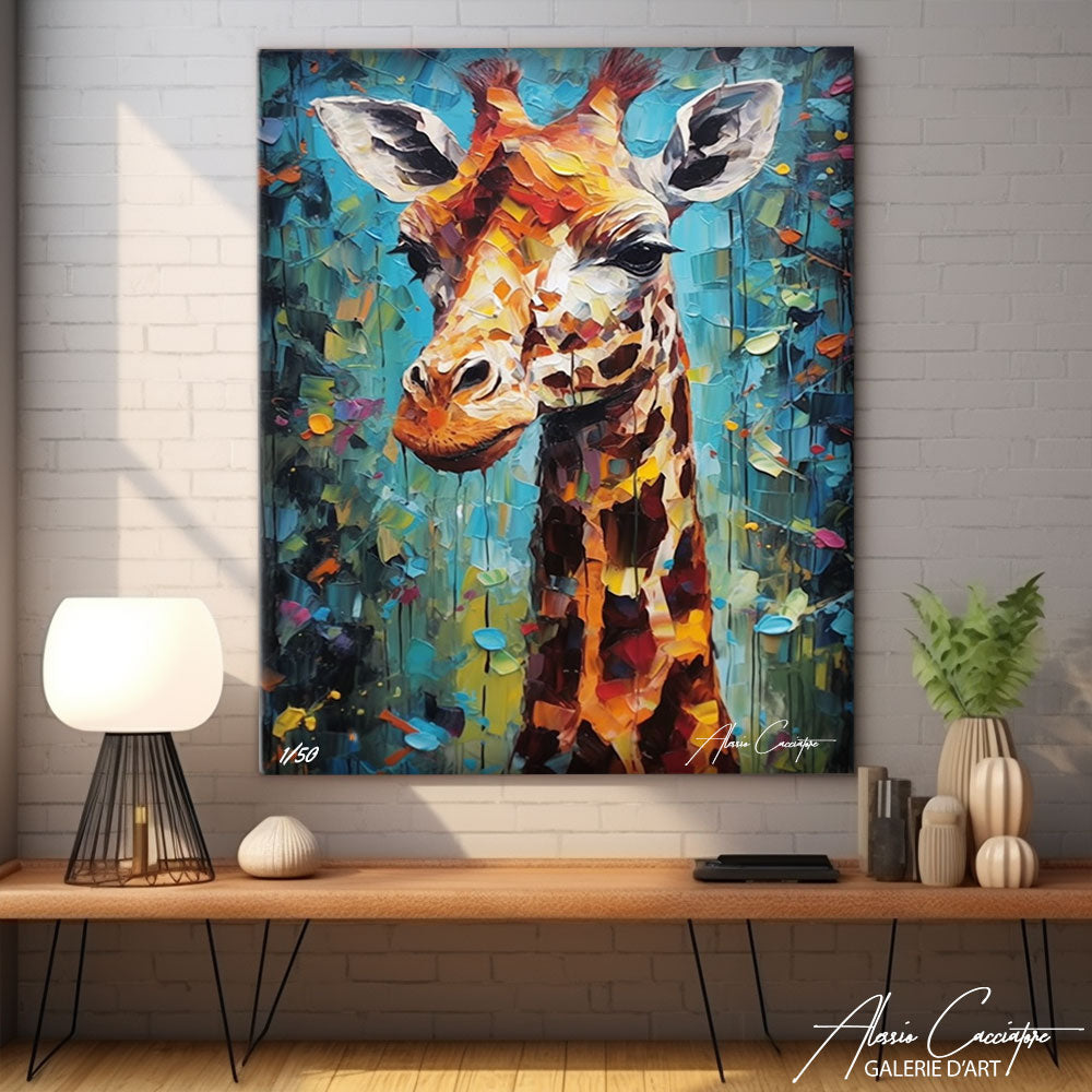 peinture tete de girafe
