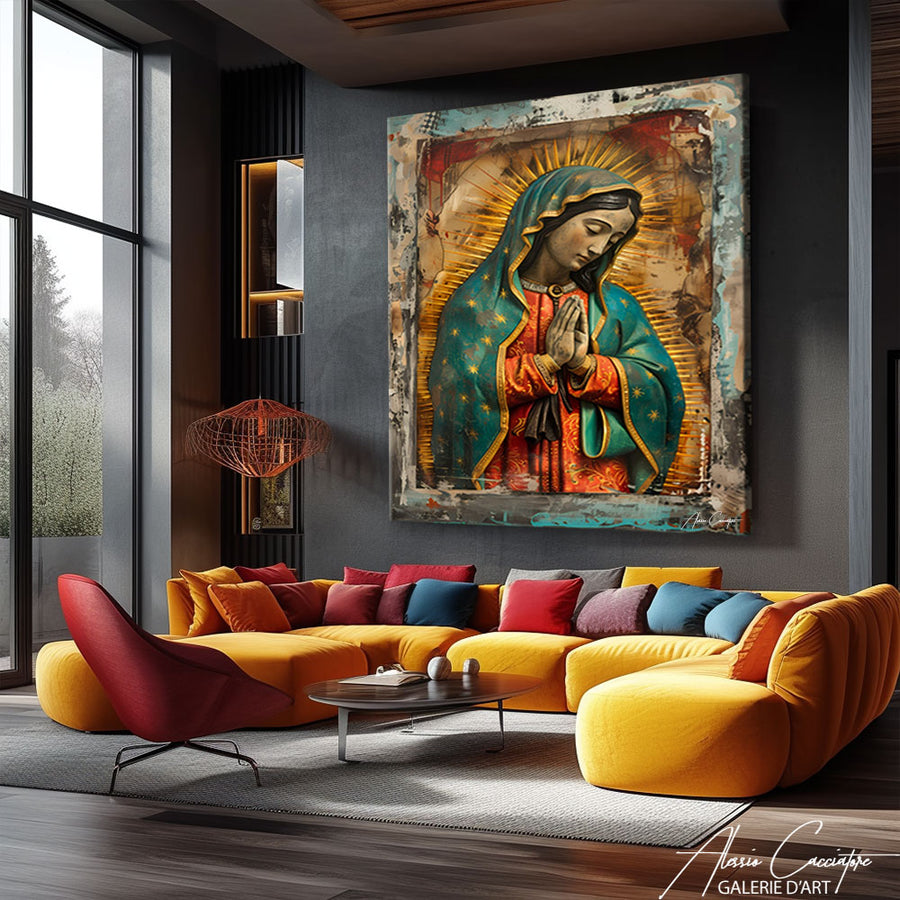 Tableau Peinture Vierge Marie – mise en situation