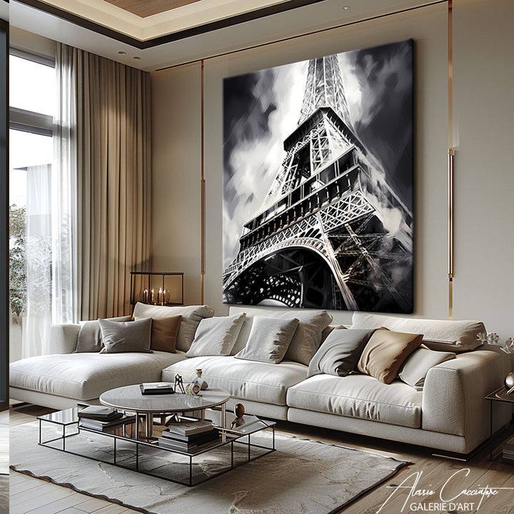 tableau peinture tour eiffel