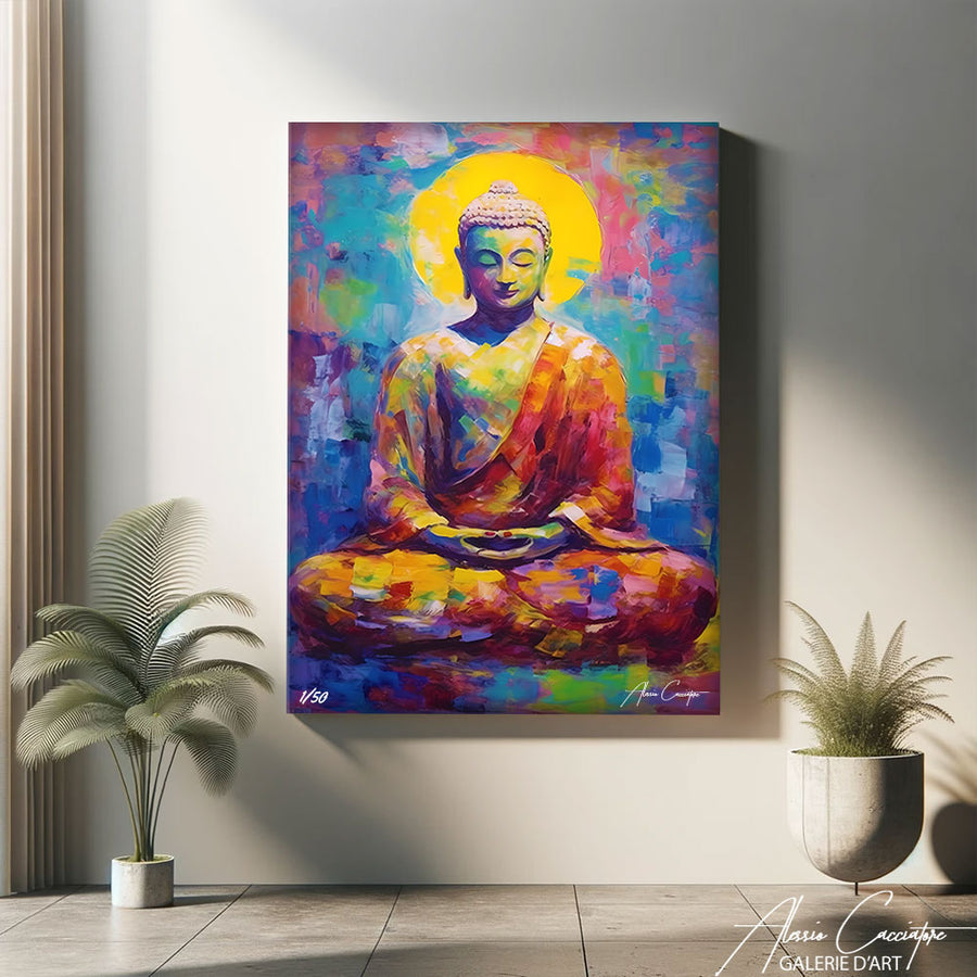 TOILE PEINTURE BOUDDHA – mise en situation