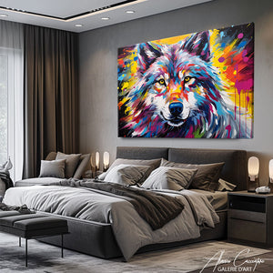 tableau loup pop art