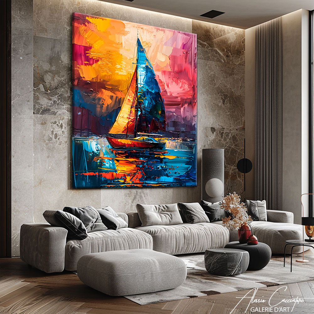 tableau voilier contemporain