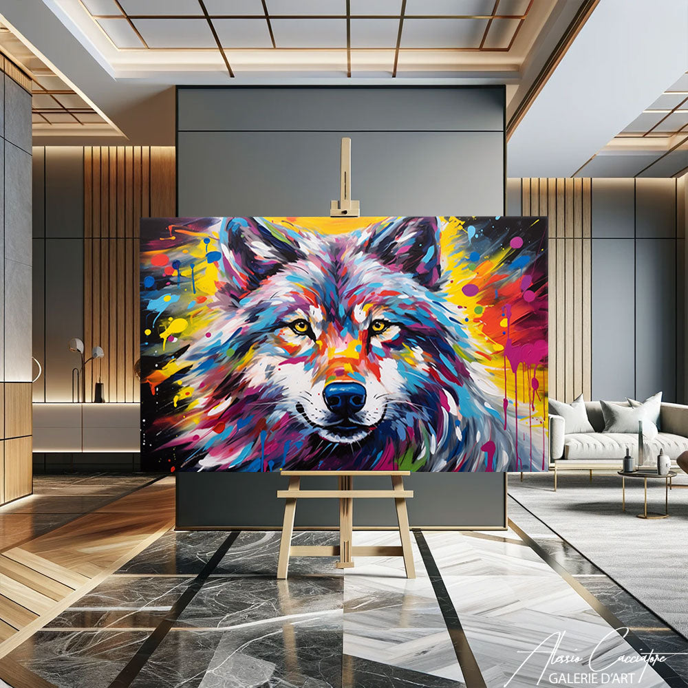 peinture loup moderne