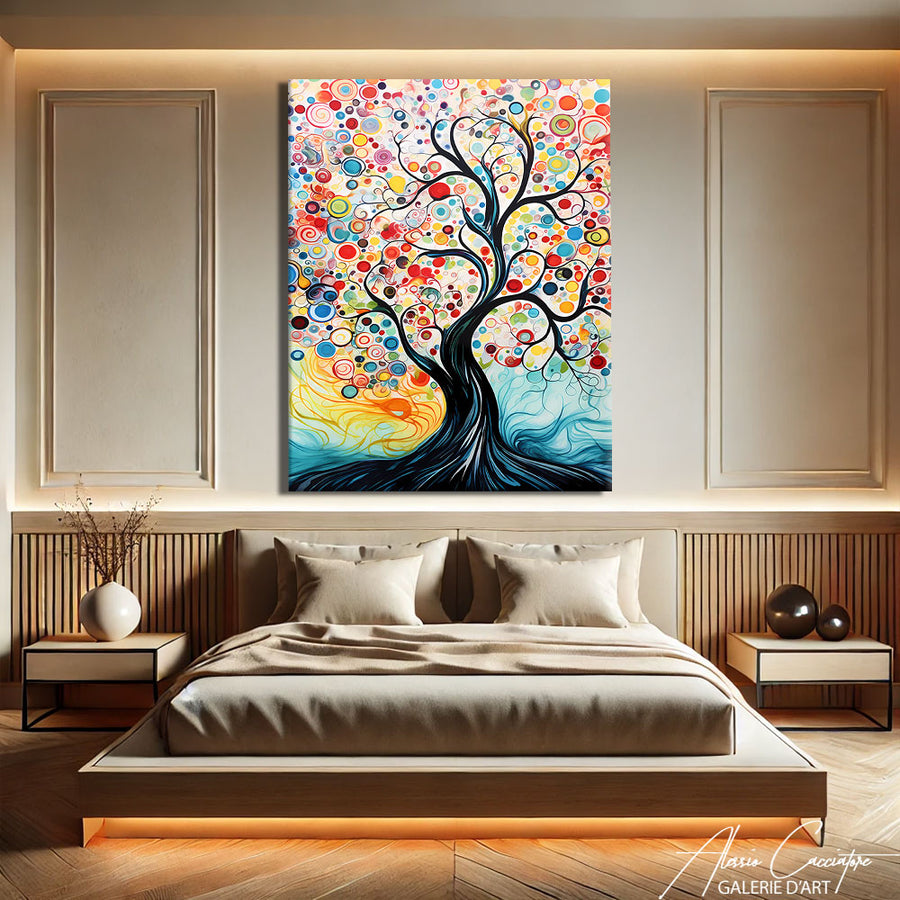 TABLEAU ARBRE DE VIE BLANC
 – mise en situation