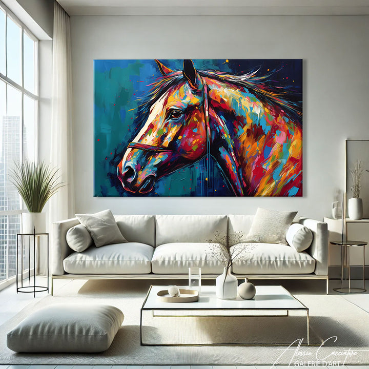 tableau cheval coloré
