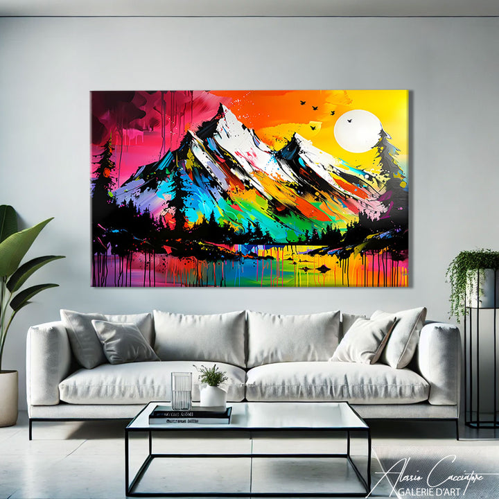 TABLEAU ACRYLIQUE MONTAGNE