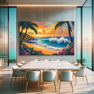 tableau coucher de soleil
