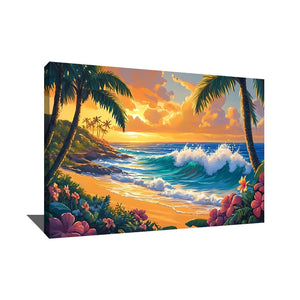 TABLEAU VAGUE BORD DE MER