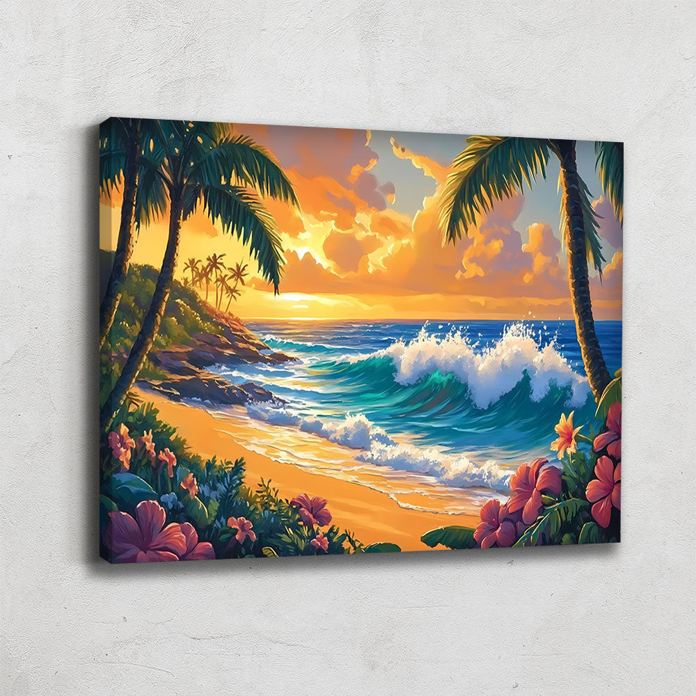 TABLEAU VAGUE BORD DE MER
