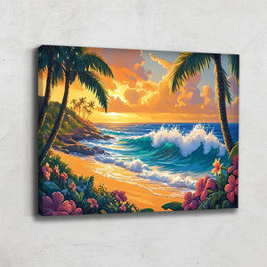 TABLEAU VAGUE BORD DE MER