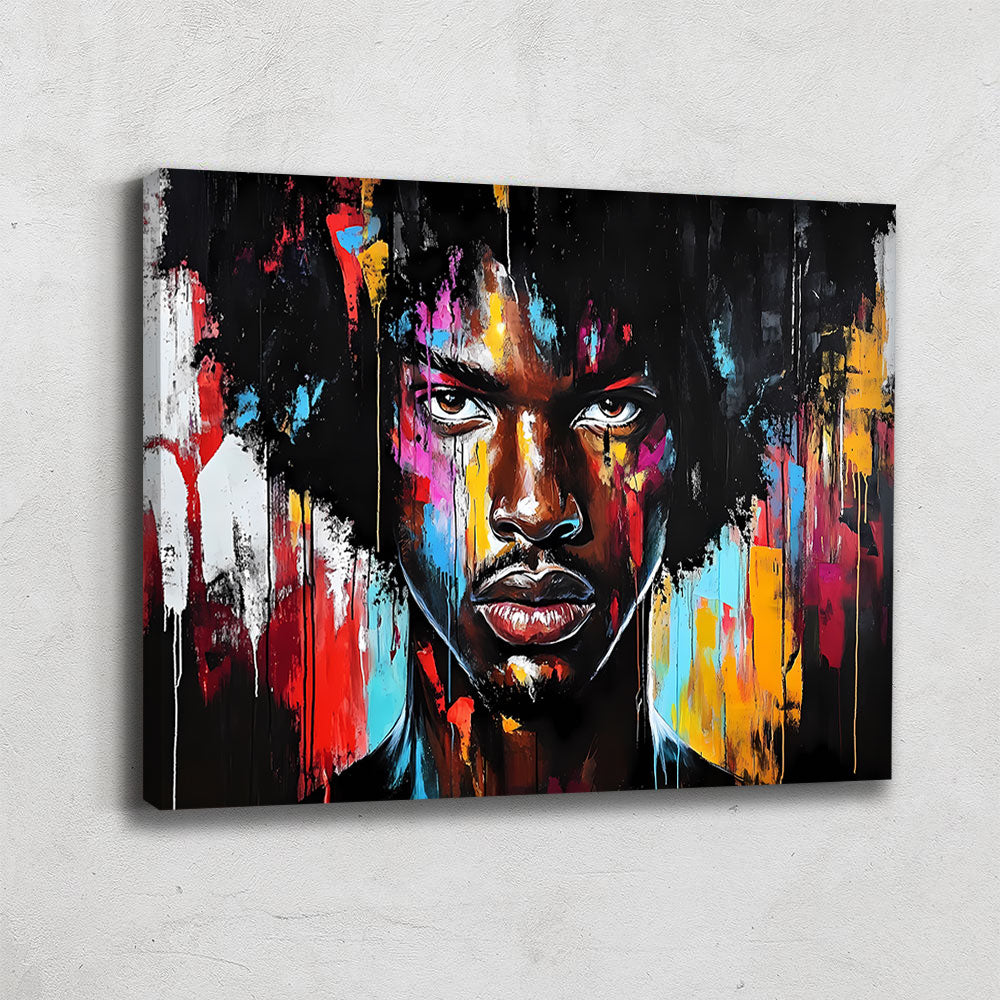 TABLEAU HOMME AFRICAIN COLORÉ